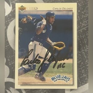 1992 Upper Deck Carlos Delgado #264 Autographed Baseball Card